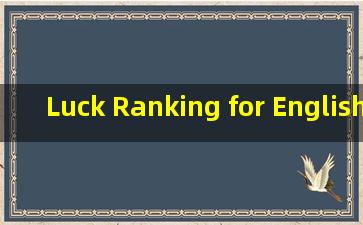 Luck Ranking for English Names Test Yo* Fate!